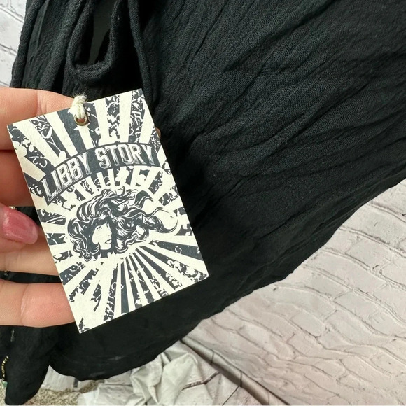 NWT libby story boutique beachwear mini dress coverup sz small corset tie sides - Picture 5 of 11